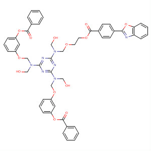 Benzoic acid, 4-(2-benzoxazolyl)-,2-[[[4,6-bis[[[3-(benzoyloxy)phenoxy]methyl](hydroxymethyl)amino]-1,3,5-triazin-2-yl](hydroxymethyl)amino]methoxy]ethyl ester