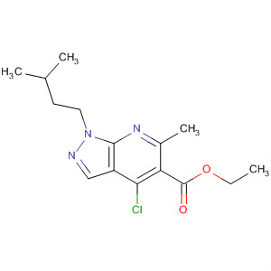 1H-Pyrazolo[3,4-b]pyridine-5-carboxylic acid,4-chloro-6-methyl-1-(3-methylbutyl)-, ethyl ester