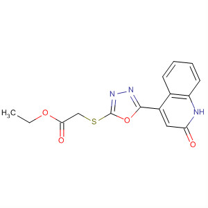 Acetic acid,[[5-(1,2-dihydro-2-oxo-4-quinolinyl)-1,3,4-oxadiazol-2-yl]thio]-, ethylester