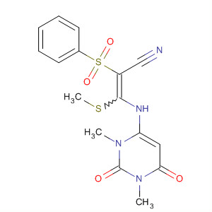 2-Propenenitrile,3-(methylthio)-2-(phenylsulfonyl)-3-[(1,2,3,6-tetrahydro-1,3-dimethyl-2,6-dioxo-4-pyrimidinyl)amino]-