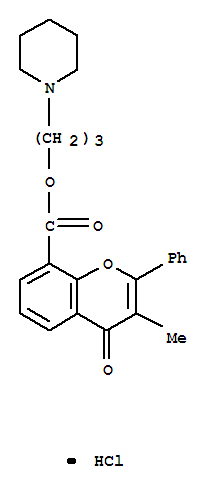 4H-1-Benzopyran-8-carboxylicacid, 3-methyl-4-oxo-2-phenyl-, 3-(1-piperidinyl)propyl ester, hydrochloride(1:1)