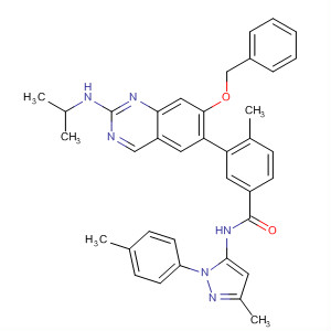 Benzamide,4-methyl-3-[2-[(1-methylethyl)amino]-7-(phenylmethoxy)-6-quinazolinyl]-N-[3-methyl-1-(4-methylphenyl)-1H-pyrazol-5-yl]-