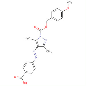 1H-Pyrazole-1-carboxylic acid, 4-[(4-carboxyphenyl)azo]-3,5-dimethyl-,1-[(4-methoxyphenyl)methyl] ester