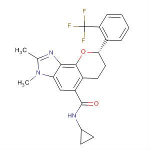 Pyrano[2,3-e]benzimidazole-5-carboxamide,N-cyclopropyl-3,6,7,8-tetrahydro-2,3-dimethyl-8-[2-(trifluoromethyl)phenyl]-, (8S)-