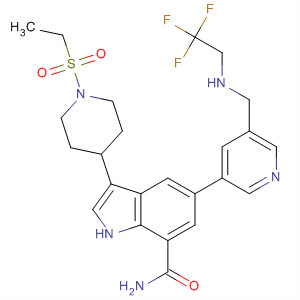 1H-Indole-7-carboxamide,3-[1-(ethylsulfonyl)-4-piperidinyl]-5-[5-[[(2,2,2-trifluoroethyl)amino]methyl]-3-pyridinyl]-