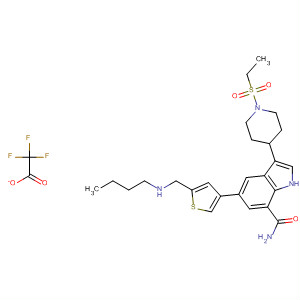1H-Indole-7-carboxamide,5-[5-[(butylamino)methyl]-3-thienyl]-3-[1-(ethylsulfonyl)-4-piperidinyl]-,2,2,2-trifluoroacetate (1:1)