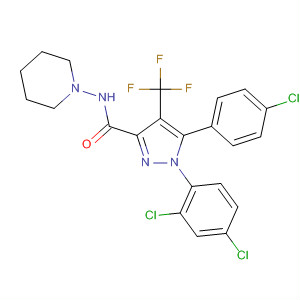 1H-Pyrazole-3-carboxamide,5-(4-chlorophenyl)-1-(2,4-dichlorophenyl)-4,5-dihydro-N-1-piperidinyl-4-(trifluoromethyl)-