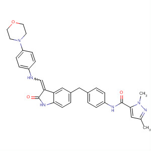 1H-Pyrazole-5-carboxamide,N-[4-[[2,3-dihydro-3-[[[4-(4-morpholinyl)phenyl]amino]methylene]-2-oxo-1H-indol-5-yl]methyl]phenyl]-1,3-dimethyl-