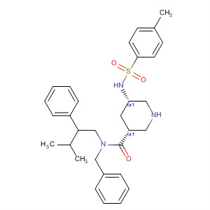 3-Piperidinecarboxamide,N-(3-methyl-2-phenylbutyl)-5-[[(4-methylphenyl)sulfonyl]amino]-N-(phenylmethyl)-, (3R,5S)-rel-