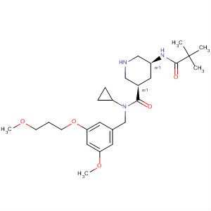 3-Piperidinecarboxamide,N-cyclopropyl-5-[(2,2-dimethyl-1-oxopropyl)amino]-N-[[3-methoxy-5-(3-methoxypropoxy)phenyl]methyl]-, (3R,5S)-rel-