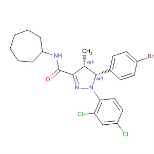 1H-Pyrazole-3-carboxamide,5-(4-bromophenyl)-N-cycloheptyl-1-(2,4-dichlorophenyl)-4,5-dihydro-4-methyl-, (4R,5R)-rel-