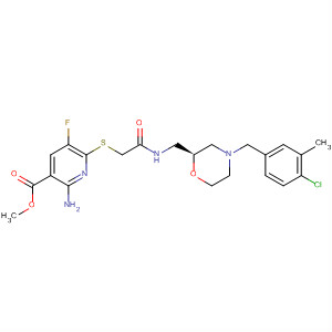 3-Pyridinecarboxylic acid,2-amino-6-[[2-[[[(2S)-4-[(4-chloro-3-methylphenyl)methyl]-2-morpholinyl]methyl]amino]-2-oxoethyl]thio]-5-fluoro-, methyl ester