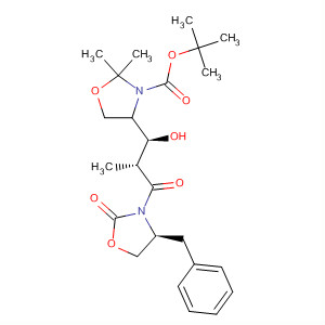 3-Oxazolidinecarboxylic acid,4-[(1S,2R)-1-hydroxy-2-methyl-3-oxo-3-[(4S)-2-oxo-4-(phenylmethyl)-3-oxazolidinyl]propyl]-2,2-dimethyl-, 1,1-dimethylethyl ester, (4R)-