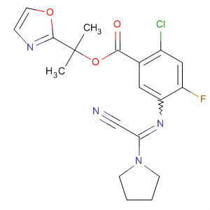 Benzoic acid,2-chloro-5-[(cyano-1-pyrrolidinylmethylene)amino]-4-fluoro-,1-methyl-1-(2-oxazolyl)ethyl ester
