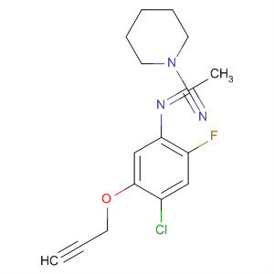 1-Piperidineacetonitrile,a-[[4-chloro-2-fluoro-5-(2-propyn-1-yloxy)phenyl]imino]-