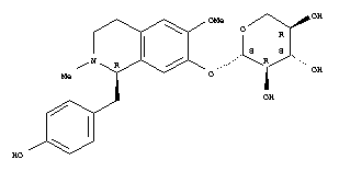 b-D-Xylopyranoside,(1R)-1,2,3,4-tetrahydro-1-[(4-hydroxyphenyl)methyl]-6-methoxy-2-methyl-7-isoquinolinyl(9CI)