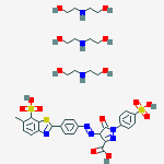 4,5-dihydro-4-[[4-(6-methyl-7-sulphobenzothiazol-2-yl)phenyl]azo]-5-oxo-1-(4-sulphophenyl)-1H-pyrazole-3-carboxylic acid, compound with 2,2'-iminodiethanol (1:3)