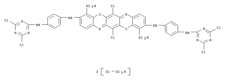 6,13-Dichloro-3-((4-((4,6-dichloro-1,3,5-triazin-2-yl)amino)disulphophenyl)amino)-10-((4-((4,6-dichloro-1,3,5-triazin-2-yl)amino)sulphophenyl)amino)triphenodioxazine-4,11-disulphonic acid
