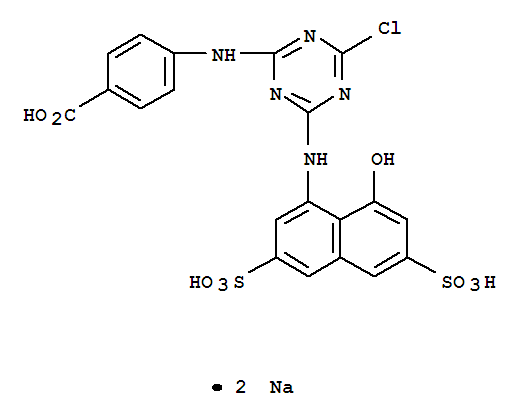 disodium hydrogen 4-[[4-chloro-6-[(8-hydroxy-3,6-disulphonato-1-naphthyl)amino]-1,3,5-triazin-2-yl]amino]benzoate