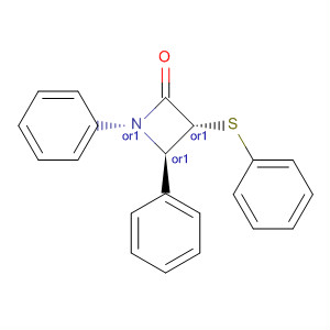 2-Azetidinone, 1,4-diphenyl-3-(phenylthio)-, trans-
