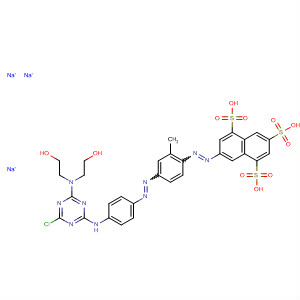 1,3,5-Naphthalenetrisulfonic acid,7-[[4-[[4-[[4-[bis(2-hydroxyethyl)amino]-6-chloro-1,3,5-triazin-2-yl]amino]phenyl]azo]-2-methylphenyl]azo]-, trisodium salt