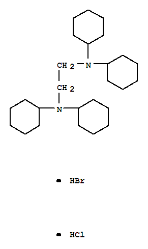 N,N,N',N'-tetracyclohexylethane-1,2-diaminium bromide chloride (1:1:1) molecular structure