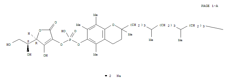 disodium (5R)-5-[(1S)-2-hydroxy-1-oxidoethyl]-3-[(hydroxy{[2,5,7,8-tetramethyl-2-(4,8,12-trimethyltridecyl)-3,4-dihydro-2H-chromen-6-yl]oxy}phosphoryl)oxy]-4-oxo-4,5-dihydrofuran-2-olate 