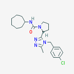 (2r)-2-[4-[(4-chlorophenyl)methyl]-5-methyl-1,2,4-triazol-3-yl]-n-cycloheptylpyrrolidine-1-carboxamide molecular structure