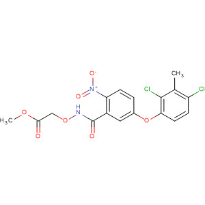 Acetic acid,[[[5-(2,4-dichloro-3-methylphenoxy)-2-nitrobenzoyl]amino]oxy]-, methylester molecular structure
