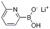 6-Methylpyridine-2-boronic acid, mono-lithium salt molecular structure