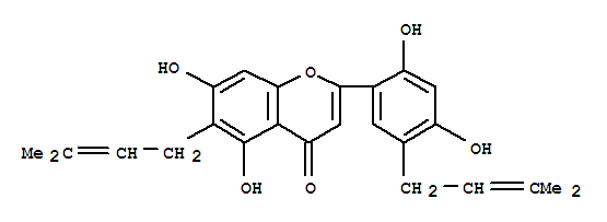 4H-1-Benzopyran-4-one,2-[2,4-dihydroxy-5-(3-methyl-2-buten-1-yl)phenyl]-5,7-dihydroxy-6-(3-methyl-2-buten-1-yl)-