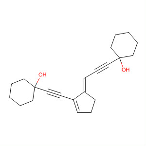 Cyclohexanol,1-[3-[2-[(1-hydroxycyclohexyl)ethynyl]-2-cyclopenten-1-ylidene]-1-propynyl]-, (E)- molecular structure