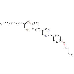 Pyrimidine, 2-(4-butoxyphenyl)-5-[4-[[1-(fluoromethyl)heptyl]oxy]phenyl]-,(R)- molecular structure