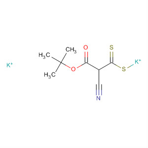 Acetic acid, cyano(dithiocarboxy)-, 1-(1,1-dimethylethyl) ester, ion(1-),potassium, potassium salt molecular structure