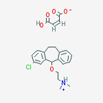 2-[(3-chloro-10,11-dihydro-5H-dibenzo[a,d][7]annulen-5-yl)oxy]-N,N-dimethylethanaminium (2Z)-3-carboxyprop-2-enoate molecular structure