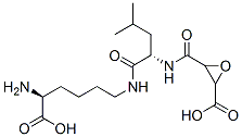 3-[[(1S)-1-[[(5S)-5-amino-5-carboxy-pentyl]carbamoyl]-3-methyl-butyl]c arbamoyl]oxirane-2-carboxylic acid molecular structure