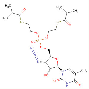 5'-Thymidylic acid, 3'-azido-3'-deoxy-,bis[2-[(2-methyl-1-oxopropyl)thio]ethyl] ester molecular structure