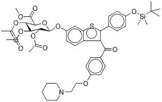 Methyl-1-(4’-tert-butyldimethylsylyl-6-hydroxyraloxifene)-2,3,4-tri-O-acetyl--D-glycopyranuronate molecular structure