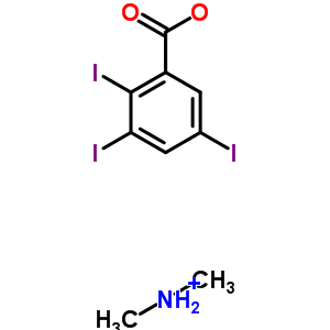 benzoic acid, 2,3,5-triiodo-, compd. with N-methylmethanamine (1:1) molecular structure