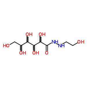 1-[2-(2-hydroxyethyl)hydrazinyl]hexose molecular structure