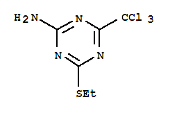 4-(ethylsulfanyl)-6-(trichloromethyl)-1,3,5-triazin-2-amine molecular structure