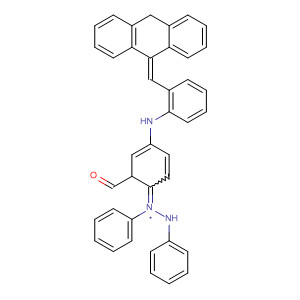 Benzaldehyde, 4-[(9(10H)-anthracenylidenemethyl)phenylamino]-,diphenylhydrazone molecular structure