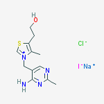 3-[(4-amino-2-methylpyrimidin-5-yl)methyl]-5-(2-hydroxyethyl)-4-methyl-1,3-thiazol-3-ium sodium chloride iodide (1:1:1:1) molecular structure