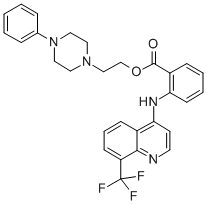 N-(8-Trifluoromethyl-4-quinolinyl)anthanilic acid 2-(4-phenyl-1-piperazinyl)ethyl ester
