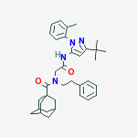 N-[[2-(2-METHYLPHENYL)-5-TERT-BUTYL-PYRAZOL-3-YL]CARBAMOYLMETHYL]-N-PHENETHYL-ADAMANTANE-1-CARBOXAMIDE molecular structure
