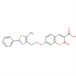 2H-1-Benzopyran-3-carboxylic acid,7-[2-(5-methyl-2-phenyl-4-oxazolyl)ethoxy]-2-oxo- molecular structure