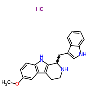 1-(1H-indol-3-ylmethyl)-6-methoxy-2,3,4,9-tetrahydro-1H-beta-carboline hydrochloride molecular structure