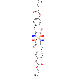 copper(2+) bis[(1-carboxy-2-{4-[(ethoxycarbonyl)oxy]phenyl}ethyl)azanide] molecular structure