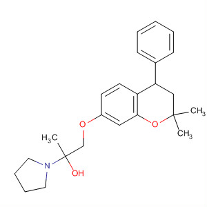1-Pyrrolidineethanol,a-[[(3,4-dihydro-2,2-dimethyl-4-phenyl-2H-1-benzopyran-7-yl)oxy]methyl]- molecular structure