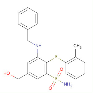 Benzenesulfonamide,5-(hydroxymethyl)-2-[(2-methylphenyl)thio]-3-[(phenylmethyl)amino]-